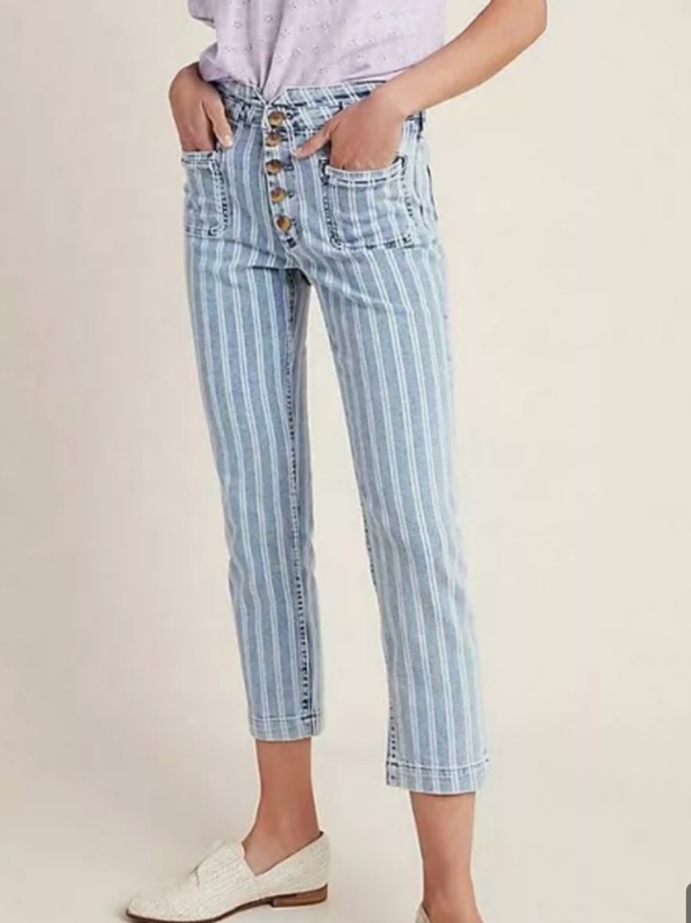 Pilcro and the Letterpress by Anthropologie striped jeans size 25